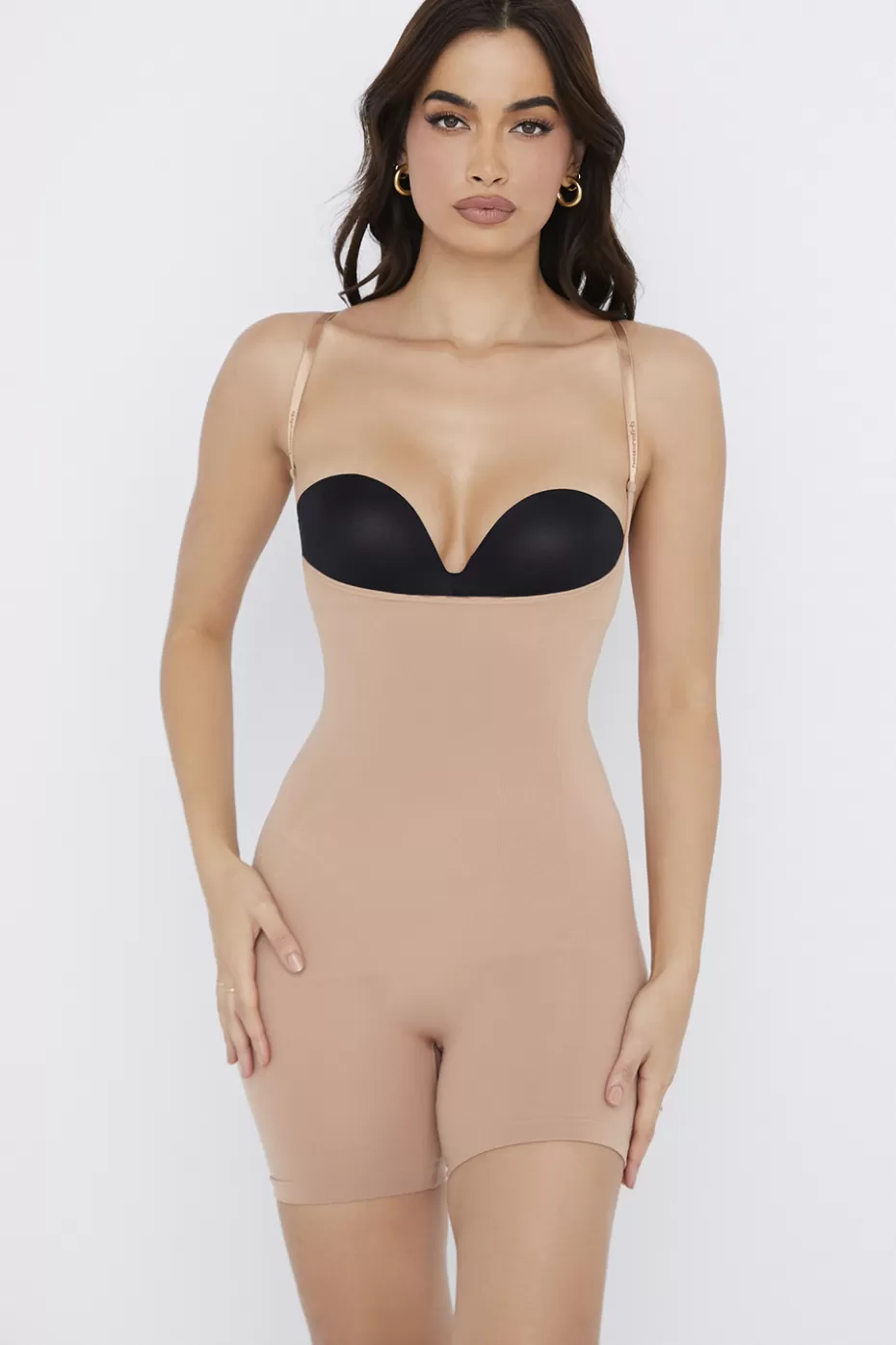 House of CB mid thigh sculpting bodysuit cafe au lait cn