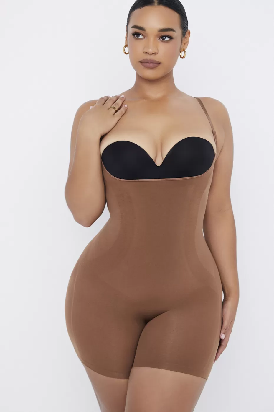 House of CB mid thigh sculpting bodysuit mocha cn