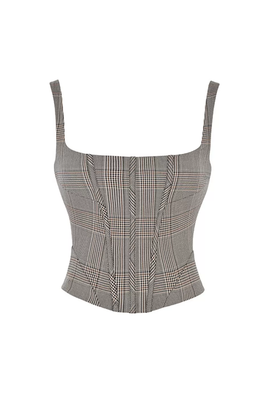 House of CB Mistress Rocks Monochrome Square Neck Chequered Corset