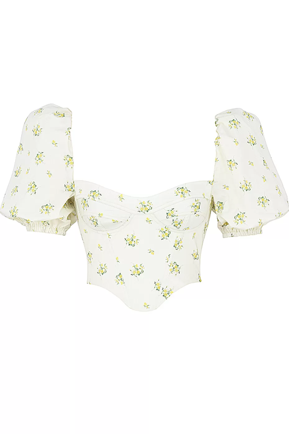 House of CB tabitha ivory floral puff sleeve corset cn